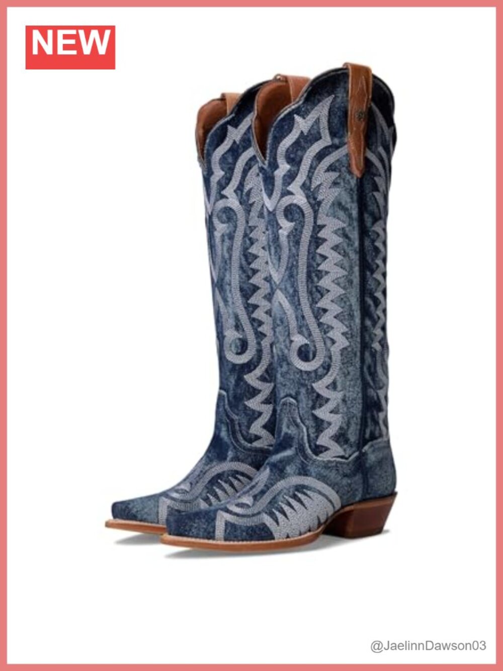 Dan Post Leather Snip Toe Zippered Mid Calf Western Boots Casual Low Heel